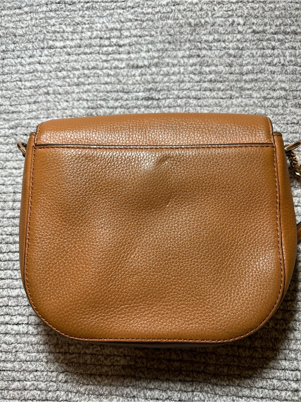 Michael Kors Tan Pebbled Leather Crossbody Bag | Gold Hardware - Picture 13 of 16